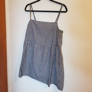 🏁UO Checkered Babydoll Mini Dress